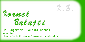 kornel balajti business card