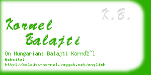 kornel balajti business card